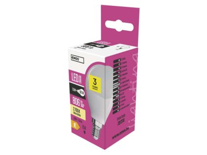 LED žárovka Classic Mini Globe / E14 / 7,3 W (60 W) / 806 lm / teplá bílá