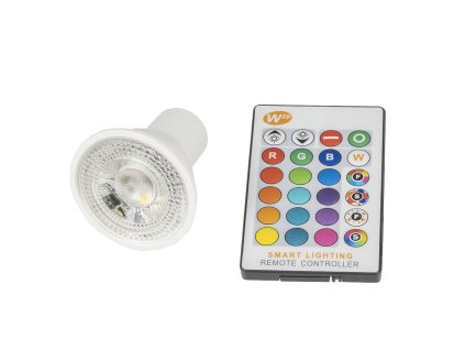 LED žárovka RGBW GU10 5W 60° - RGB + Studená bílá