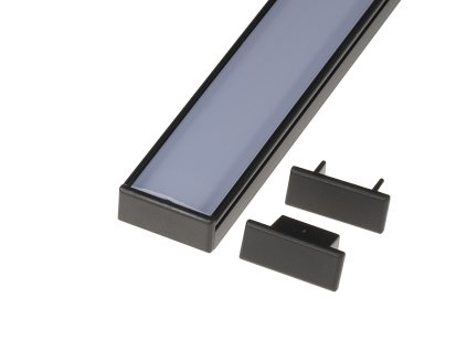 Koncovka profilu N8C černá - Plná