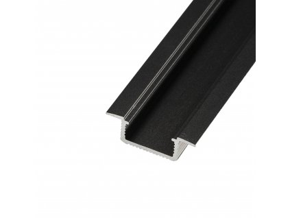 LED profil V5C - vestavný černý - Profil bez krytu 1m