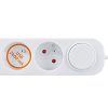 Solight prodlužovací přívod 3 zásuvky, s USB A+C nabíječka 12W, 2m, 3 x 1mm2, bílý, vypínač