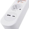 Solight prodlužovací přívod 3 zásuvky, s USB A+C nabíječka 12W, 2m, 3 x 1mm2, bílý, vypínač