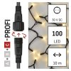Profi LED spojovací řetěz černý, 10 m, venkovní i vnitřní, teplá bílá