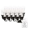 LED světelný řetěz – 16x párty žárovky čiré, 7,6 m, venkovní i vnitřní, teplá bílá