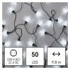 LED vánoční řetěz – šišky, 9,8 m, venkovní i vnitřní, studená bílá, programy