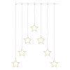 LED vánoční závěs – 7 hvězd, 67x125 cm, vnitřní, teplá bílá
