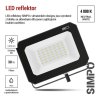 LED reflektor SIMPO 30 W, černý, neutrální bílá