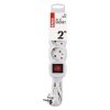 Prodlužovací kabel 2 m / 3 zásuvky / s vypínačem / bílý / PVC / 1 mm2