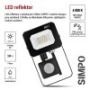 LED reflektor SIMPO s pohybovým čidlem, 10 W, černý, neutrální bílá