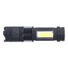 Solight LED nabíjecí kapesní svítilna se zoomem, 100lm + 70lm, Li-Ion, USB, černá