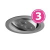 VÝKLOPNÝ PODHLED KULATÝ 3LED, stříbrná (aluminium)  3 LED - studená bílá