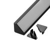 LED profil R6C černý rohový 16*16 - Profil bez krytu 2m