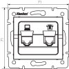 LOGI   Zásuvka datová-telefonní RJ45Cat 6 + RJ11 - černá matná