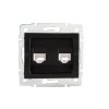 LOGI   Zásuvka datová-telefonní RJ45Cat 6 + RJ11 - černá matná