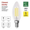 LED žárovka Filament svíčka A CLASS / E14 / 3,8 W (60 W) / 806 lm / neutrální bílá