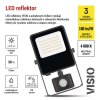 LED reflektor VISIO s pohybovým čidlem, 30 W, černý, neutrální bílá