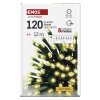 LED vánoční řetěz, 12 m, venkovní i vnitřní, teplá bílá, programy, časovač