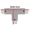 T spojka pro 3F lištu - Bílá zadní levá