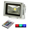 10W,700lm,83x114mm,10W/COB,Stříbrný RGB LED reflektor 10W s IR dálkovým ovladačem