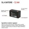 Bezúdržbový olověný akumulátor 12 V/7,2 Ah, faston 6,3 mm