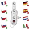 Prodlužovací kabel 5 m / 5 zásuvek / s vypínačem / bílý / PVC / 1 mm2