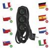 Prodlužovací kabel 5 m / 3 zásuvky / černý / PVC / 1 mm2