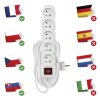 Prodlužovací kabel 10 m / 5 zásuvek / s vypínačem / bílý / PVC / 1 mm2