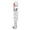 Prodlužovací kabel 1,5 m / 4 zásuvky / bílý / PVC / 1 mm2