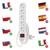 Prodlužovací kabel 2 m / 5 zásuvek / s vypínačem / bílý / PVC / 1 mm2