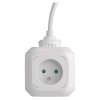 Prodlužovací kabel - kostka 1,9 m / 4 zásuvky / bílý / PVC / s USB / 1 mm2