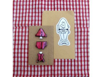 Sada 3 magnetek - rybka