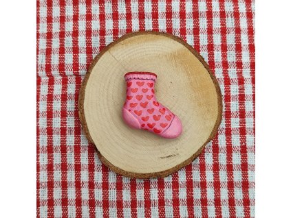 Magnet - valentýnská ponožka