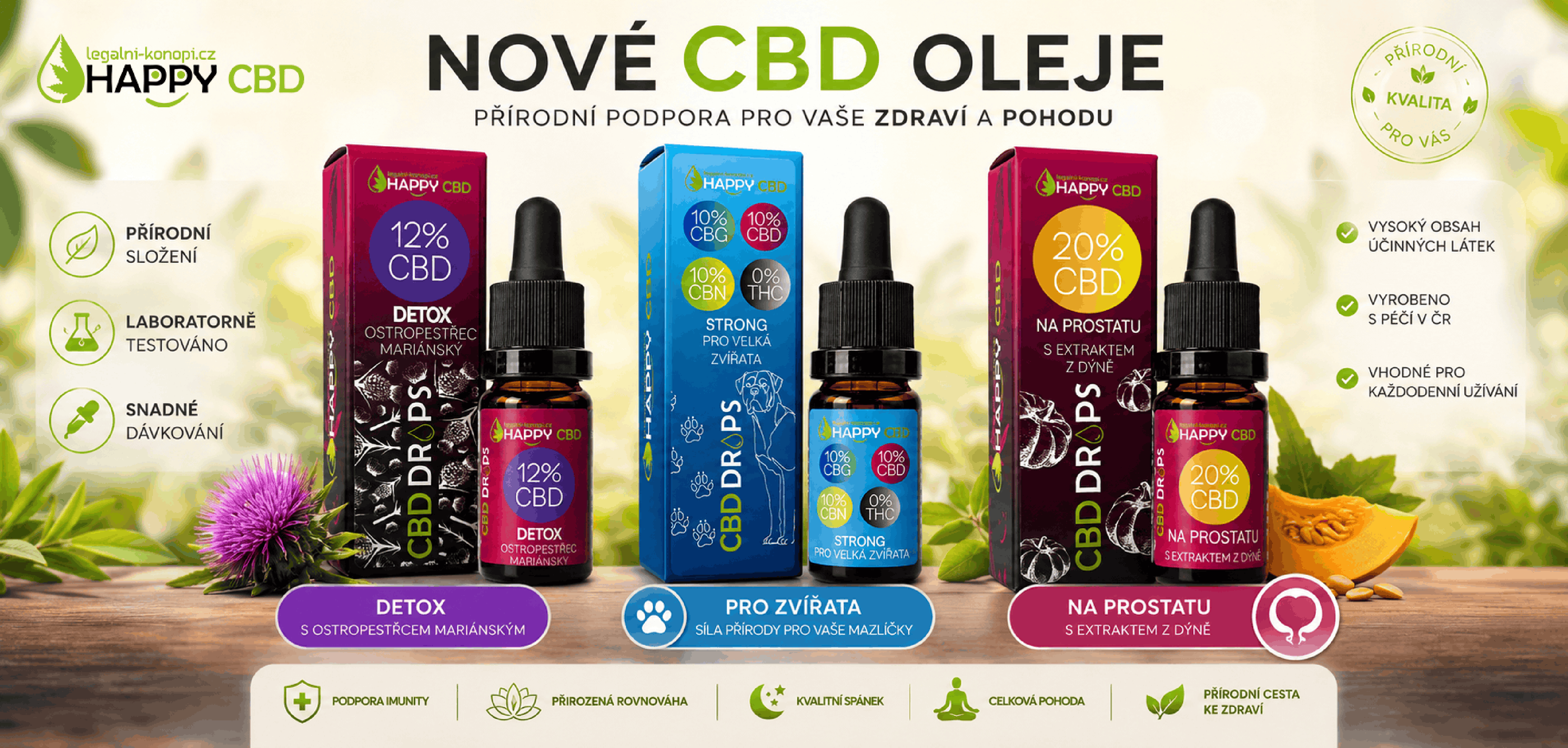 Nové oleje CBD