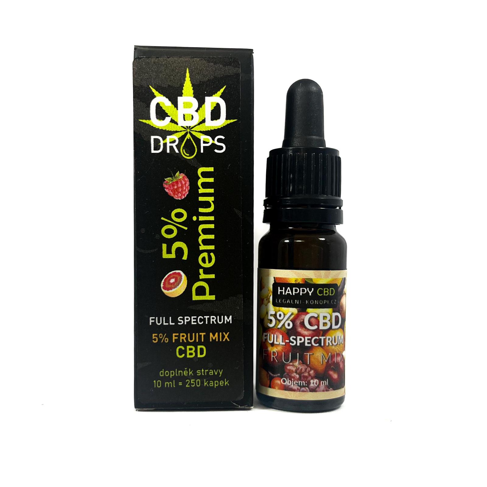 5% CBD olej full-spectrum fruit mix