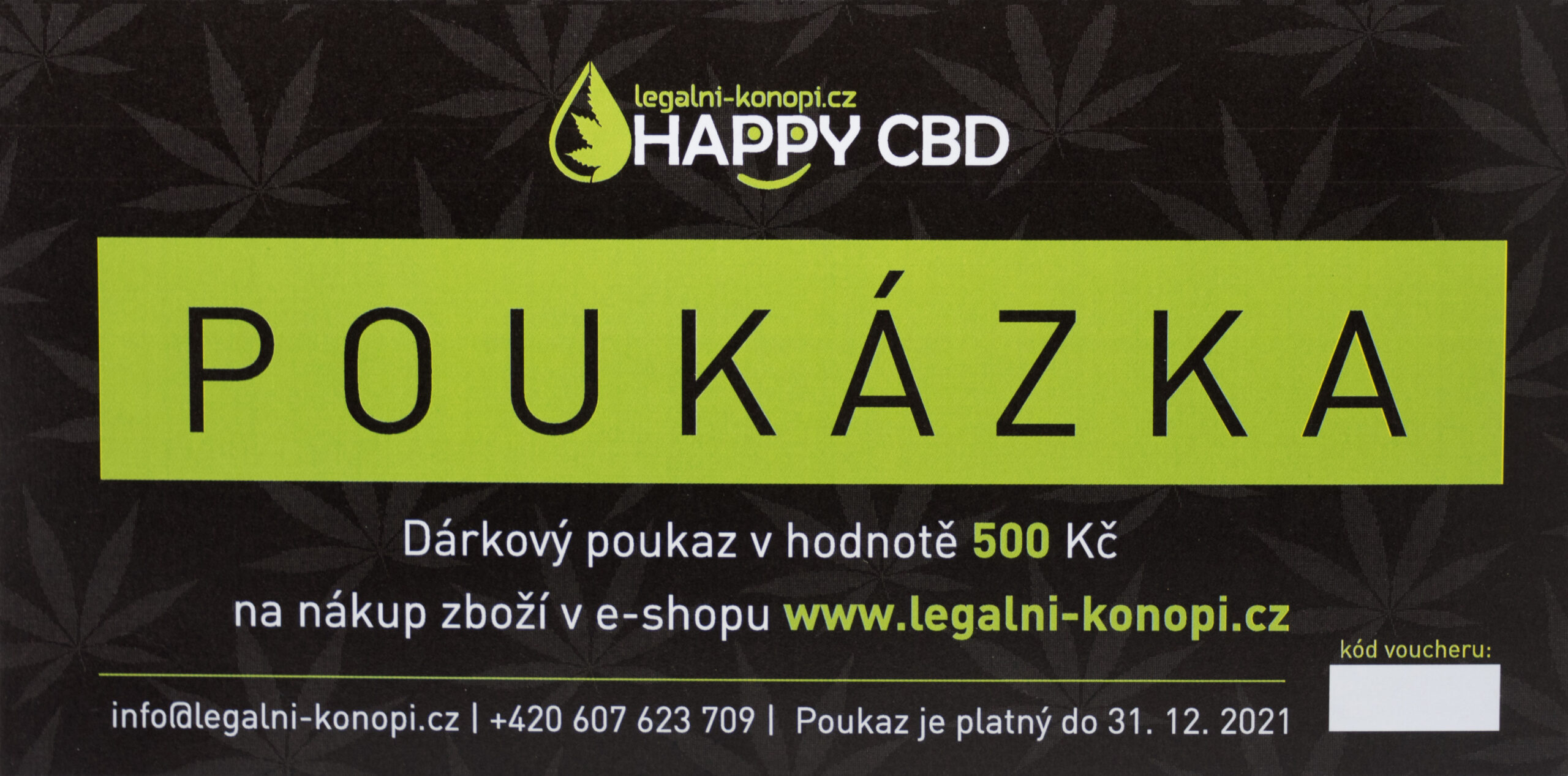HappyCBD Dárkový poukaz 1000 Kč