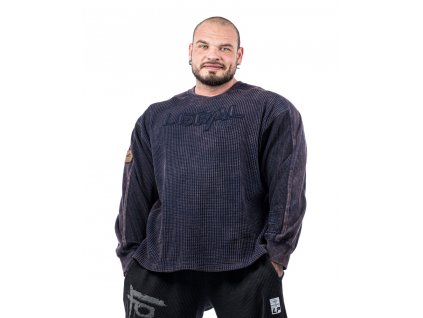 Mikina - Svetr Legal Power Stonewashed Waffel Pique (Barva Černá, Velikost 2XL)