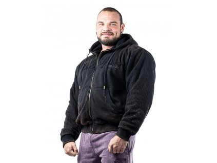 Mikina Heavy Zip Devils Stonewashed Bostomix Fleece (Barva Černá, Velikost 2XL)