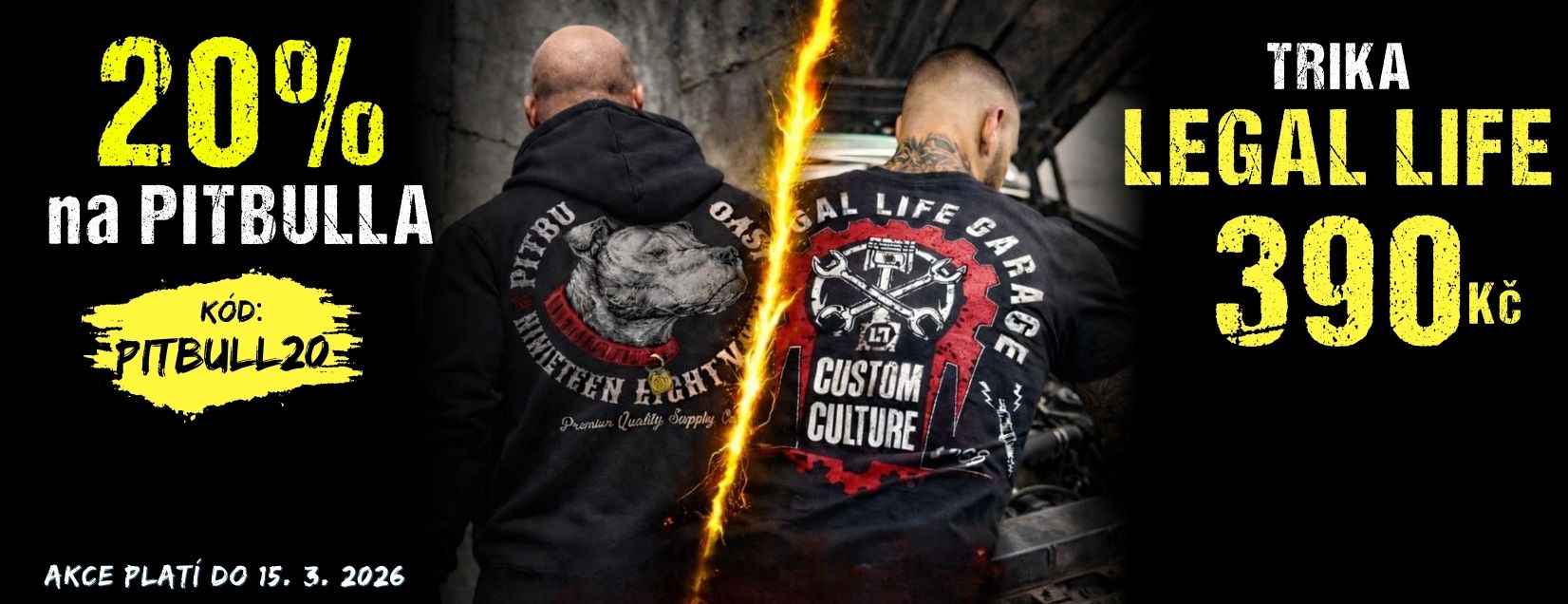 Sleva 20% na pitbull west coast a trika Legal Life za 390Kč