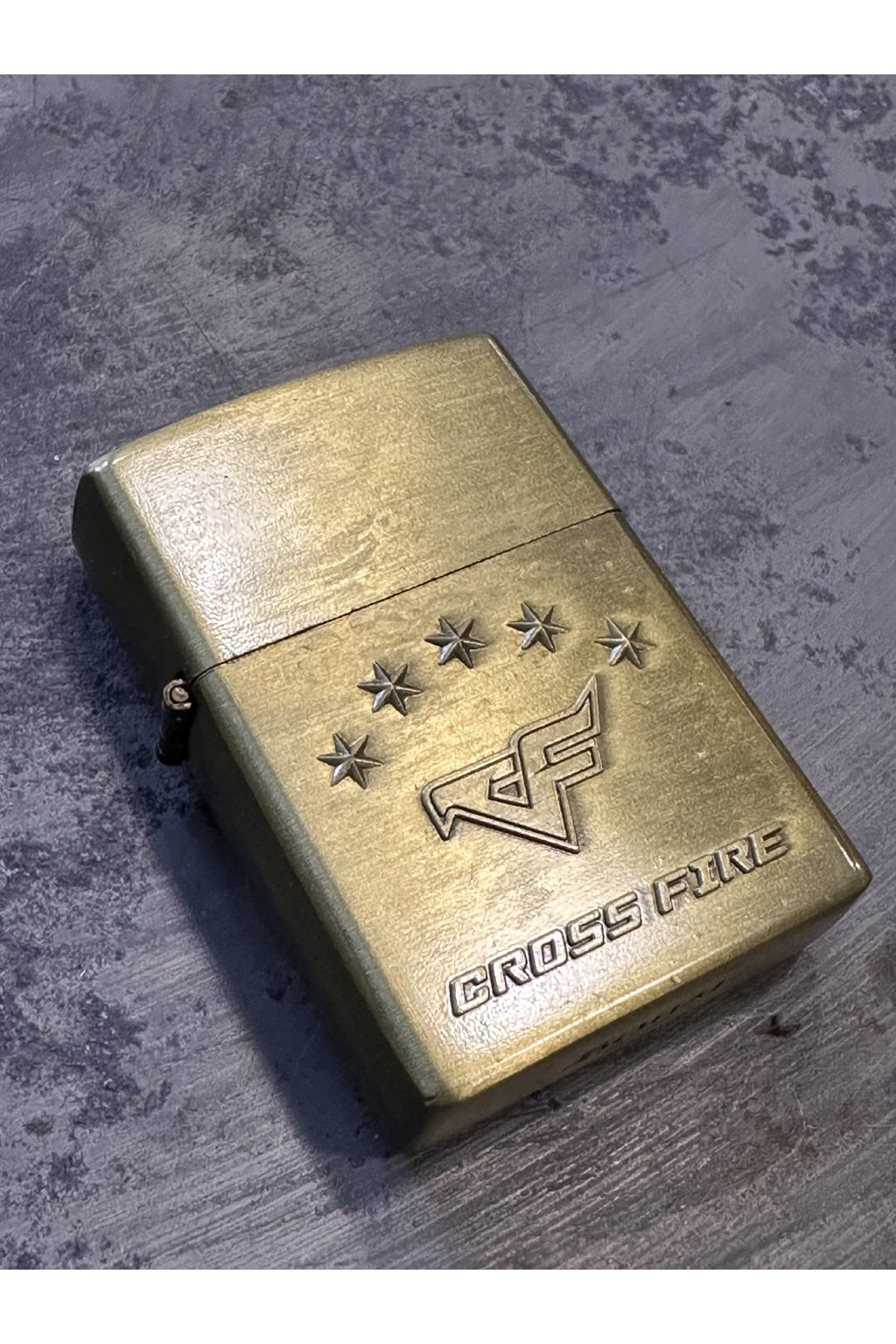 Benzínový mosazný zapalovač Cross Fire 01