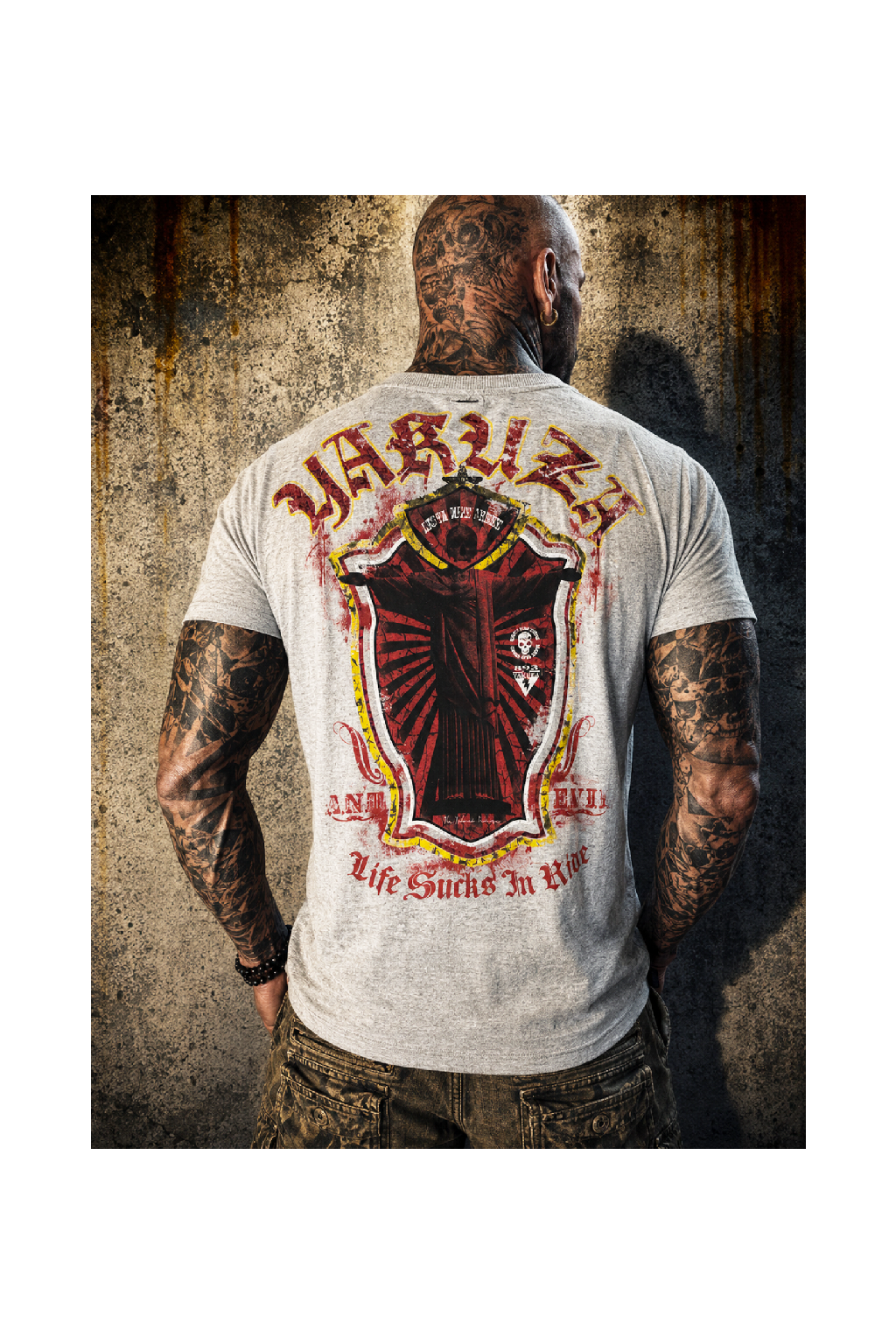 Levně Pánské triko Yakuza TSB 119 grau melliert