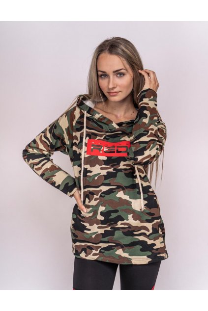 Dámská mikina Double red Hoodie Neon Collection Camo obr1