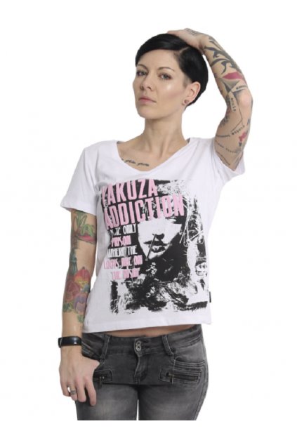 Dámské triko Yakuza Addiction V Neck GSB 16123 white