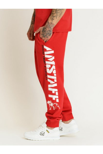 amstaff logo 20 sweatpants red white