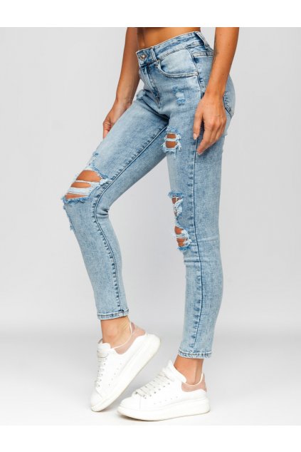 pol pl Niebieskie spodnie jeansowe damskie Denley Y882 3 86014 1