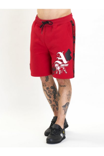 amstaff kronysos sweatshorts red 1