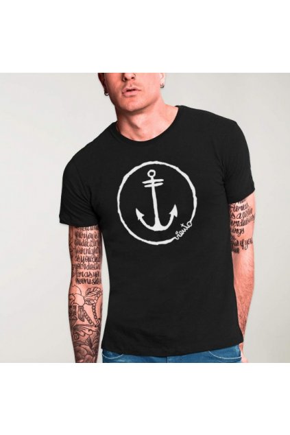 t shirt unisex black anchor logo (1)
