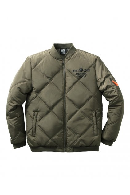 west coast choppers bunda bomber rigid jacket olive green wcc