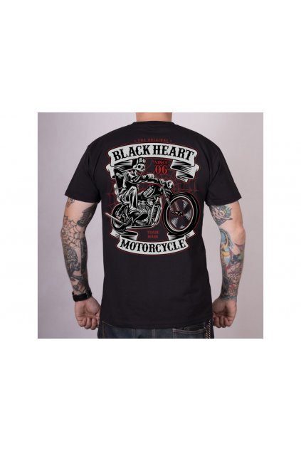 14169 1 triko motorkarske skeleton chopper black heart 2