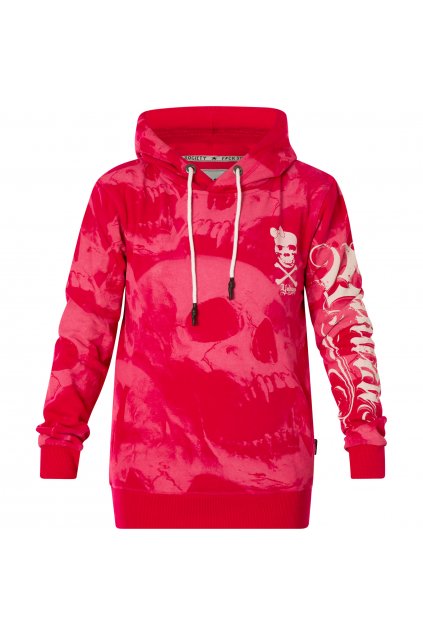 Dámská mikina Yakuza Skull Allover GHOB 19103 rose red