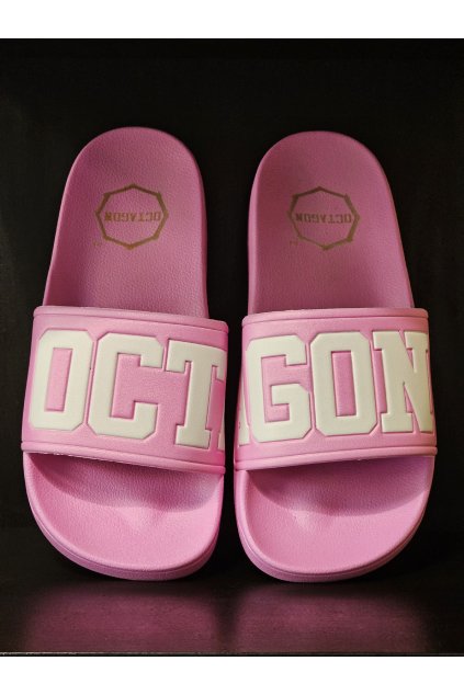 Pantofle Octagon LOGO pink/white